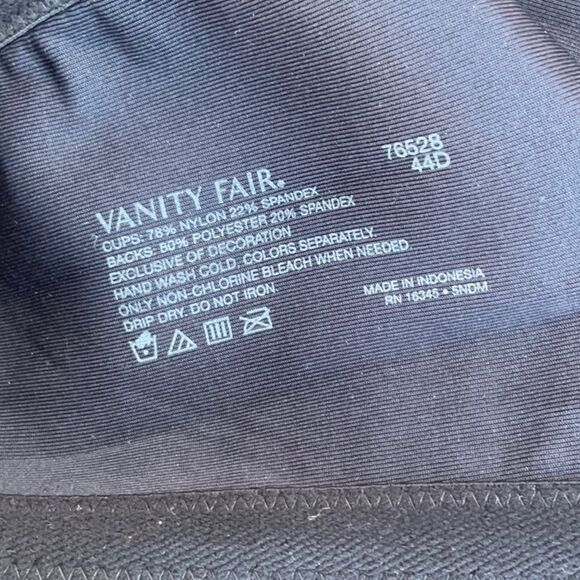 Take 50% OFF- Vanity Fair Women’s Beauty Back Smoothing Black Bra, Size-44D - Picture 8 of 8